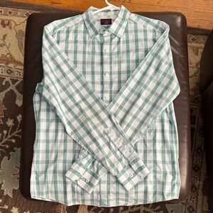 Untuckit Men's Green Checkered Shirt size Large Slim.